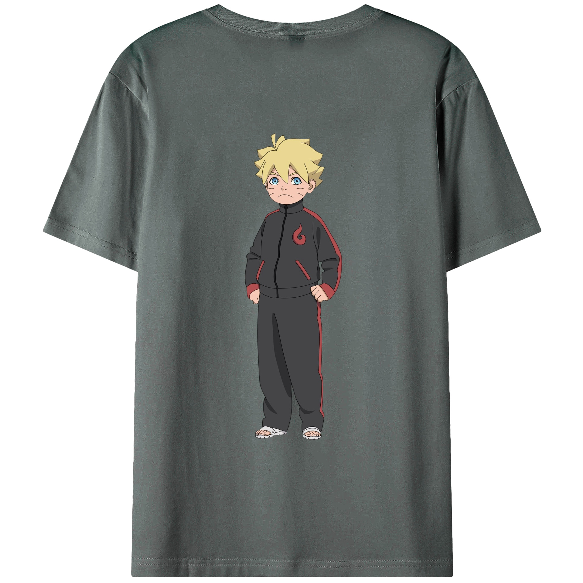 （画像用） NARUTO -ナルト- うずまき ボルト Uzumaki Boruto 綿100％ メンズ半袖Tシャツ（バックプリント） 通気性